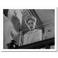 Mary Henry peers over a staircase to see "The Man."